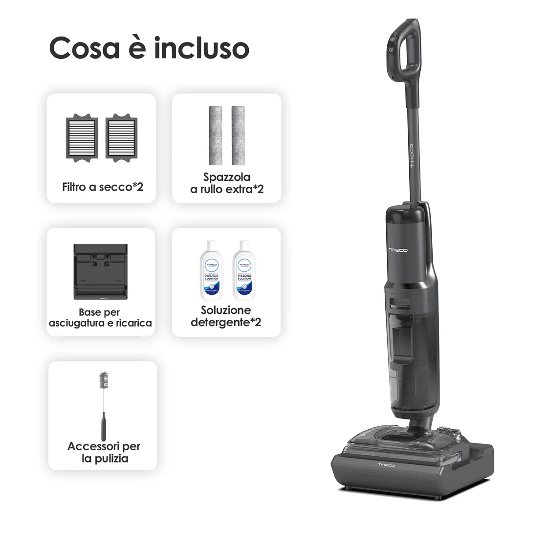 FLOOR ONE S7 Stretch Steam Lavapavimenti e Aspirapolvere a Vapore Senza Fili