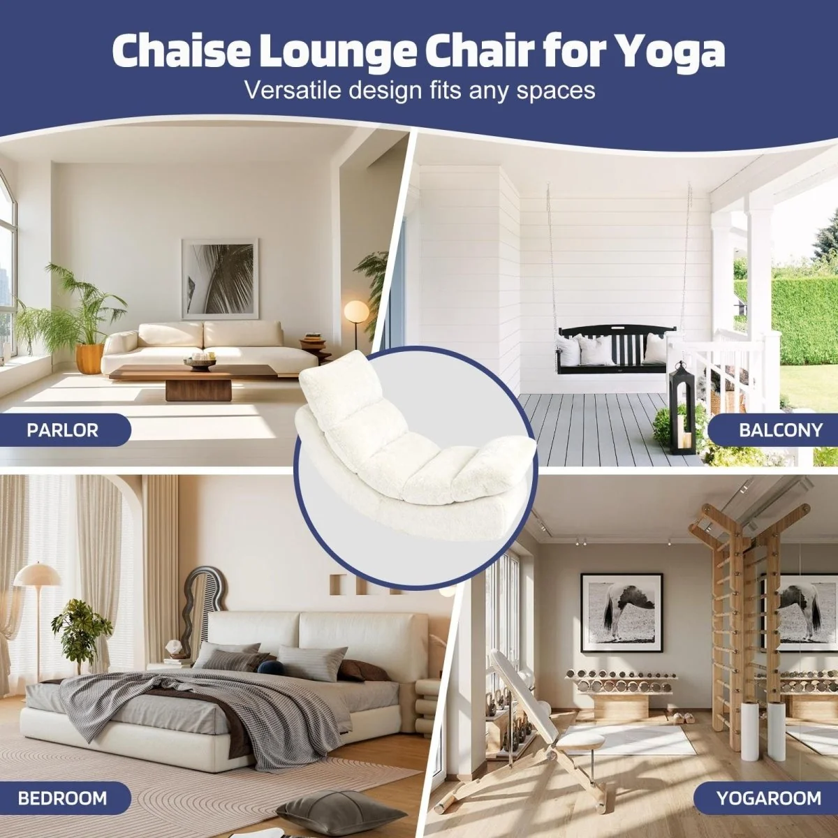 CozyArc U-Shaped Lounge Chair with Bluetooth Speaker & Gentle Heating