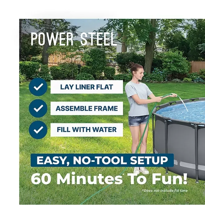 🏊Beat the Heat in Style – 18’ x 48” Round Above Ground Pool Set