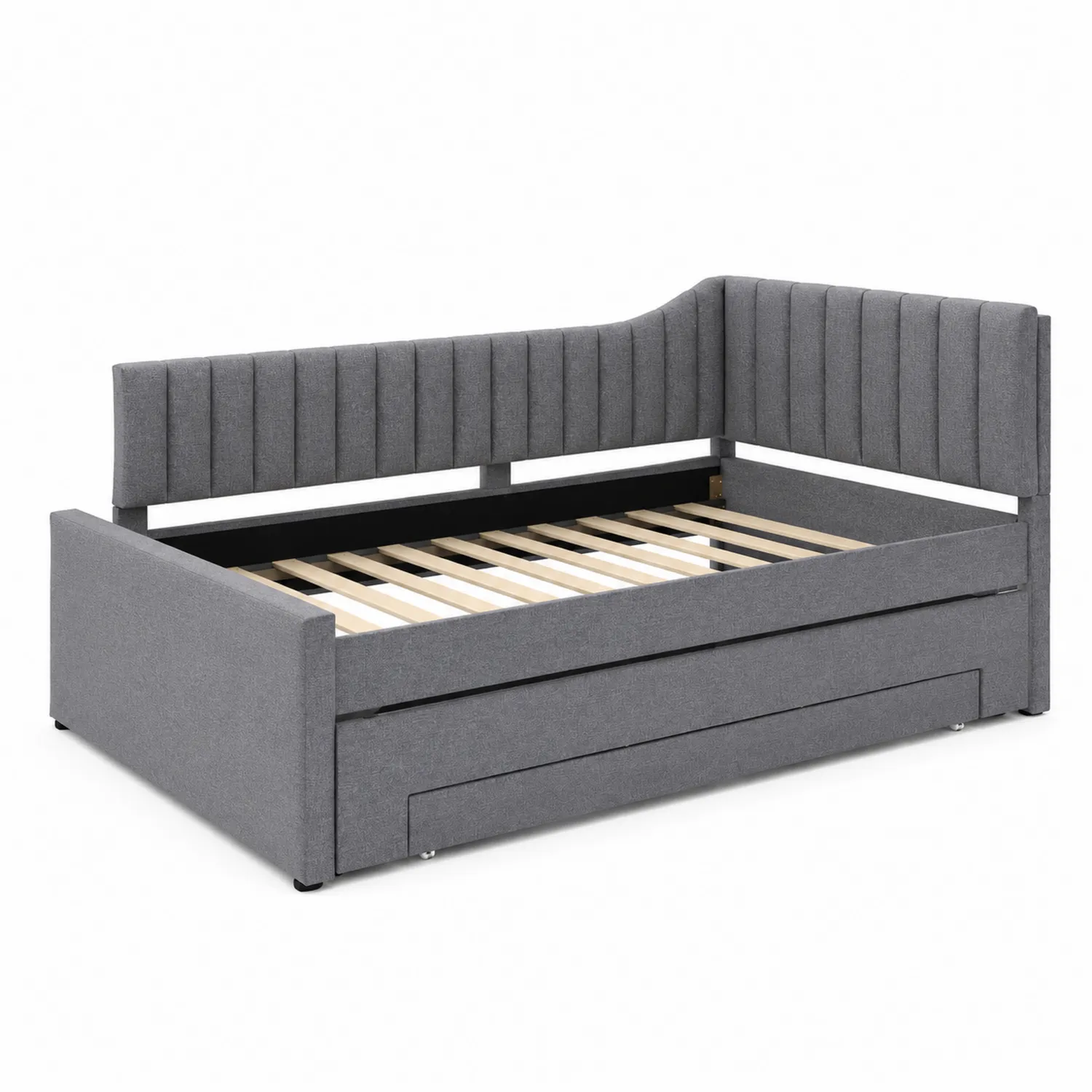 Tagesbett aus Stoff mit Ausziehbett Grau-Dorviorae