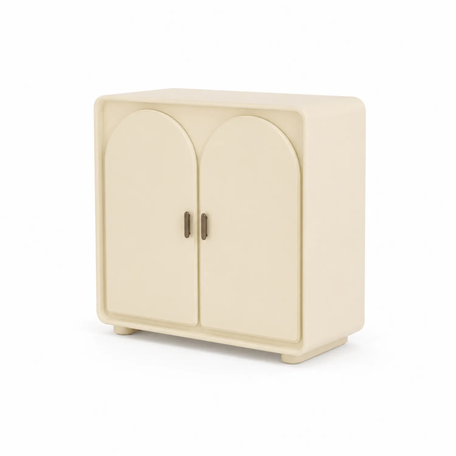Schuhschrank Holz mit Metallgriffen Creme-Dorviorae