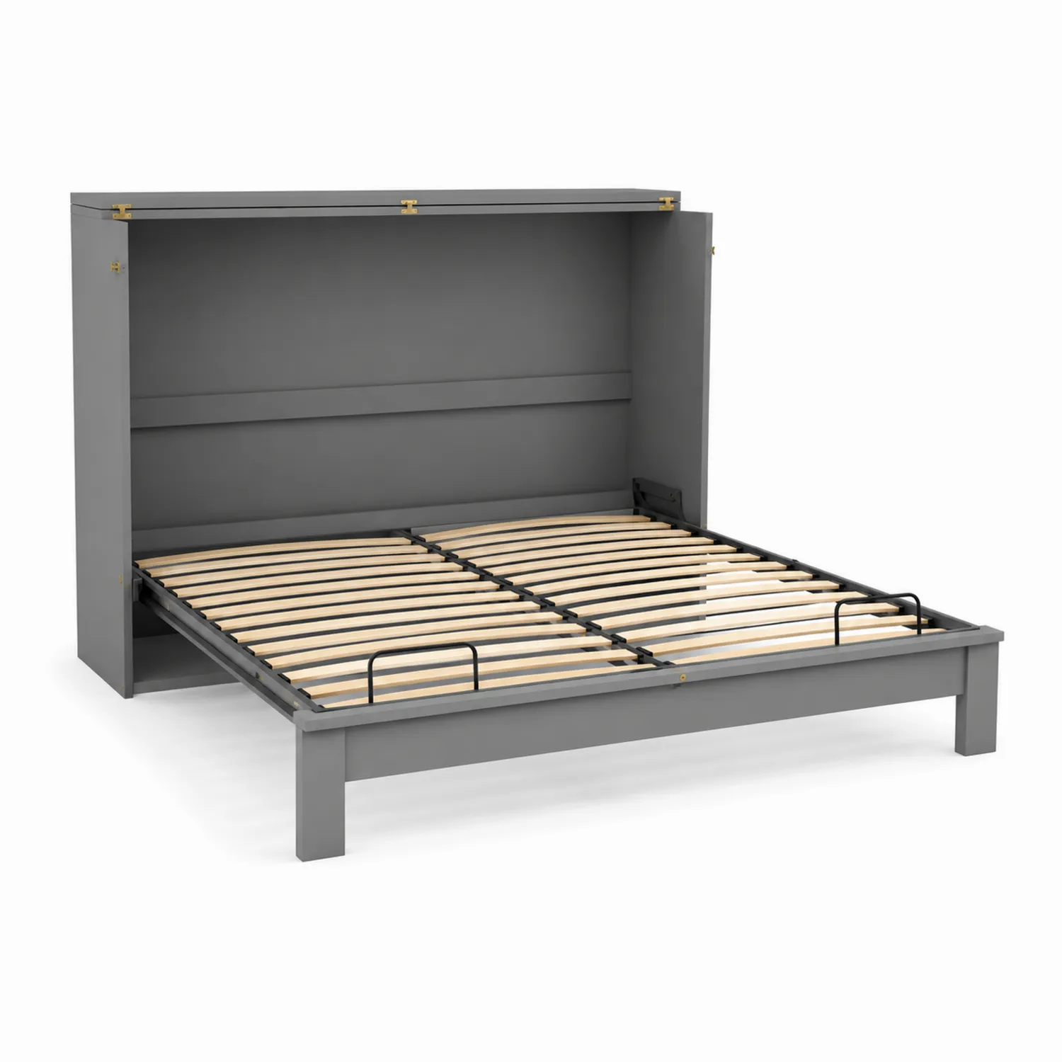 Klappbett aus Spanplatte und Metall Grau 200x140 cm-Dorviorae
