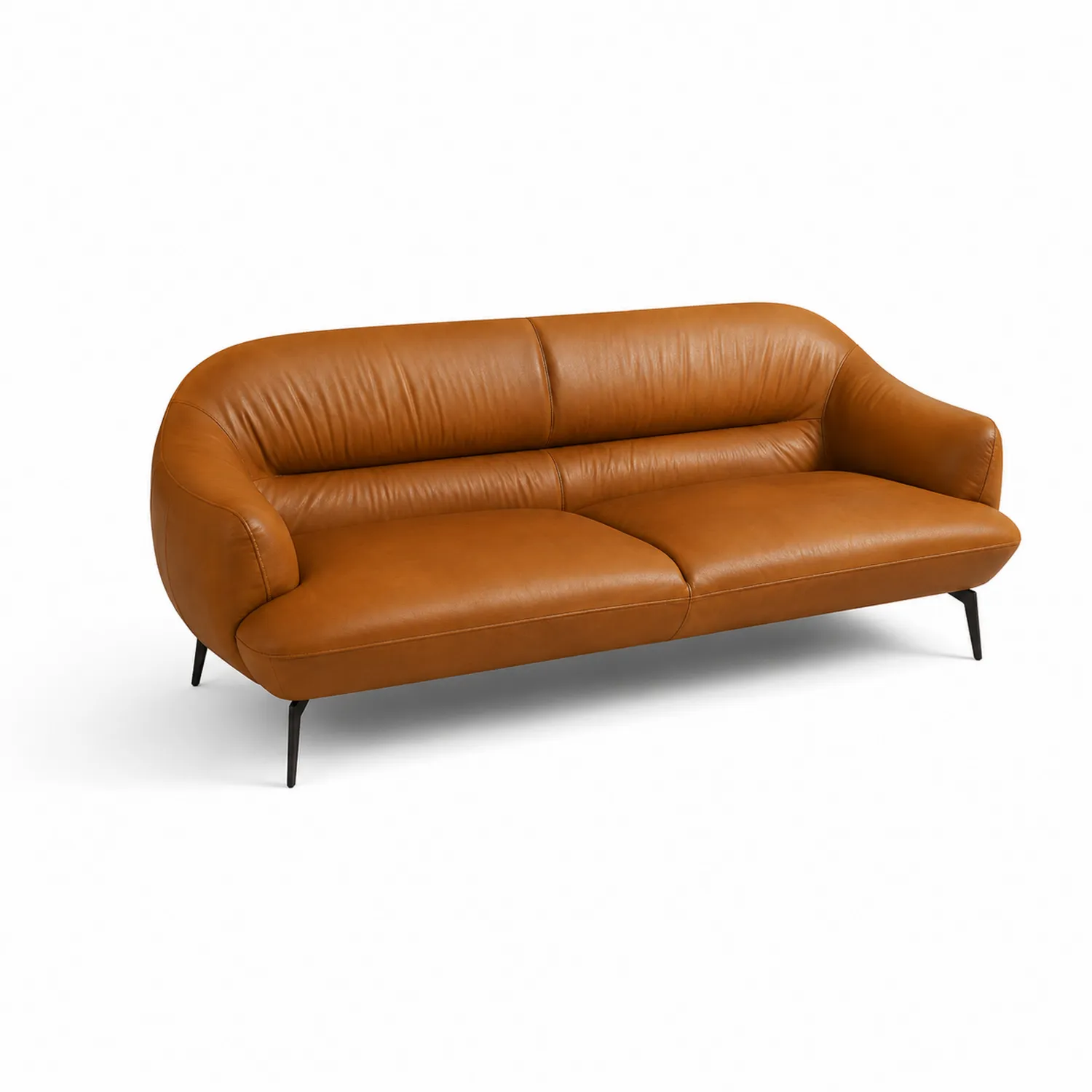 3-Sitzer Ledersofa Modernes Design 210 cm Braun-Dorviorae