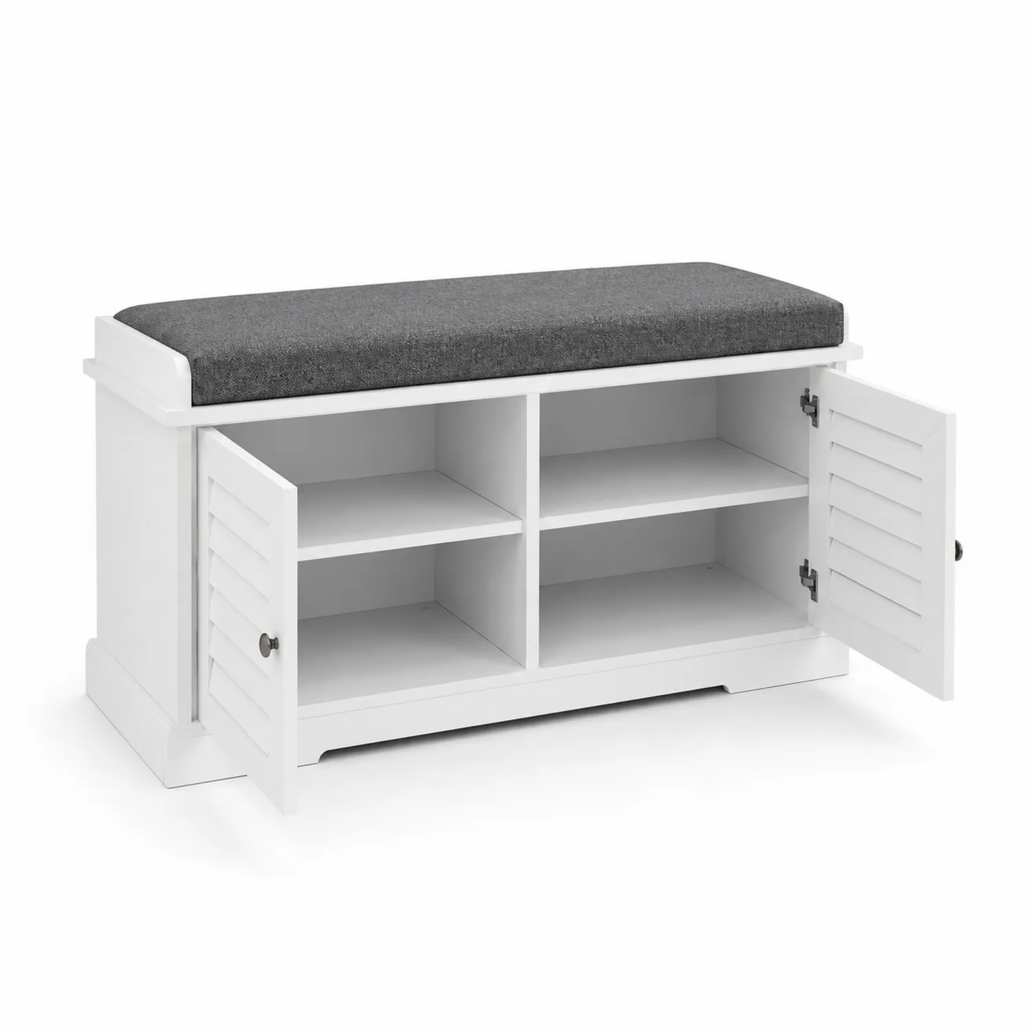 MDF Sitzbank mit Stauraum Weiß/Grau-Dorviorae