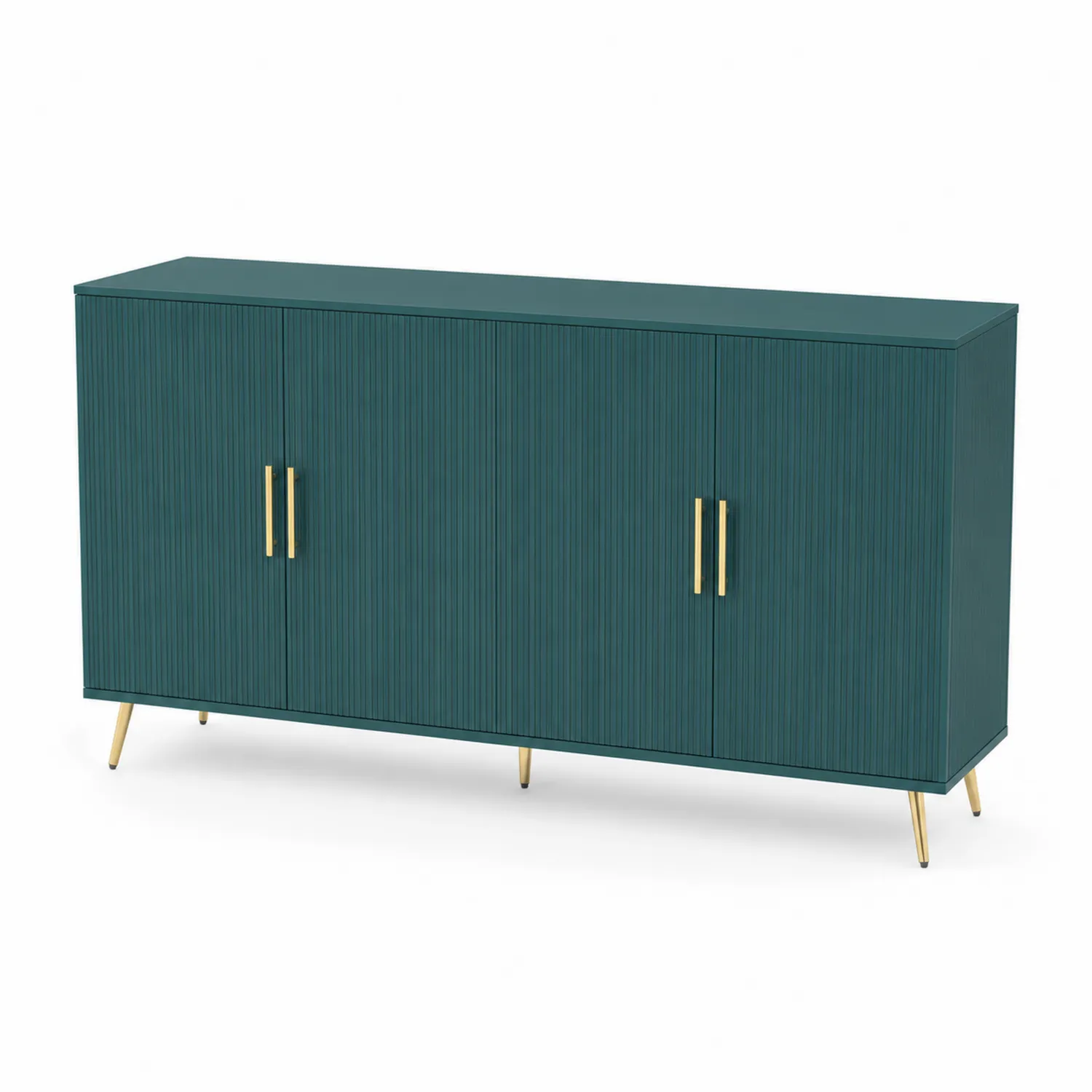 Sideboard Holz mit Metallgriffen Grün-Dorviorae