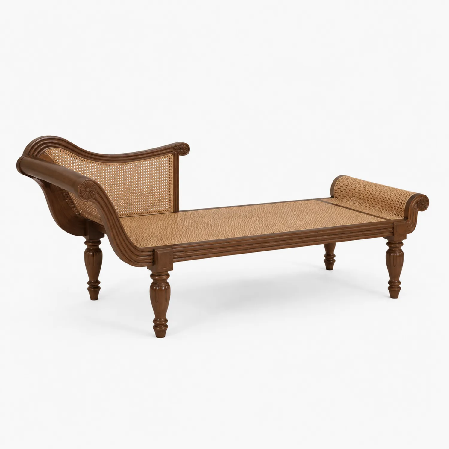 Chaiselongue aus Holz und Rattan Braun-Dorviorae