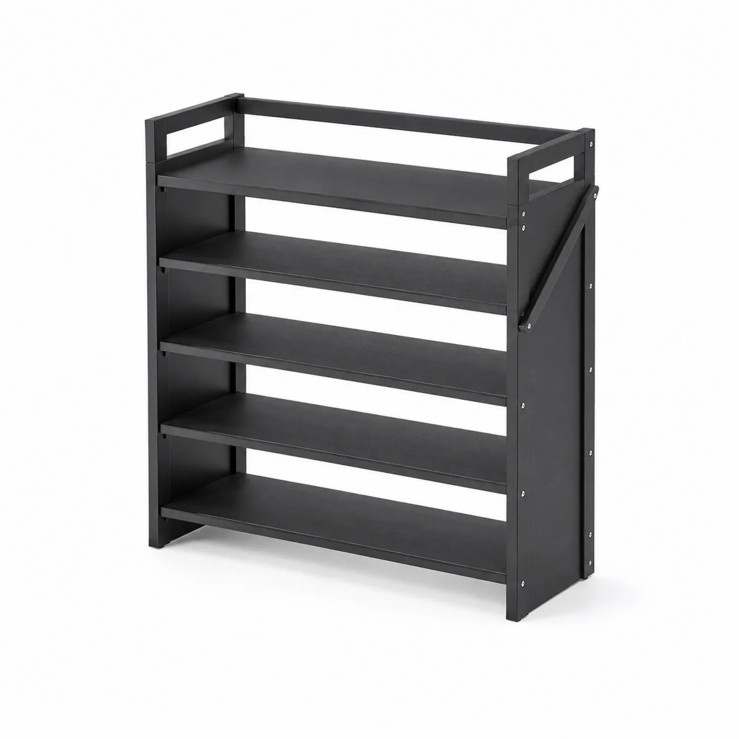 Schuhregal Stahl 5 Ebenen Schwarz 80x30x100 cm-Dorviorae