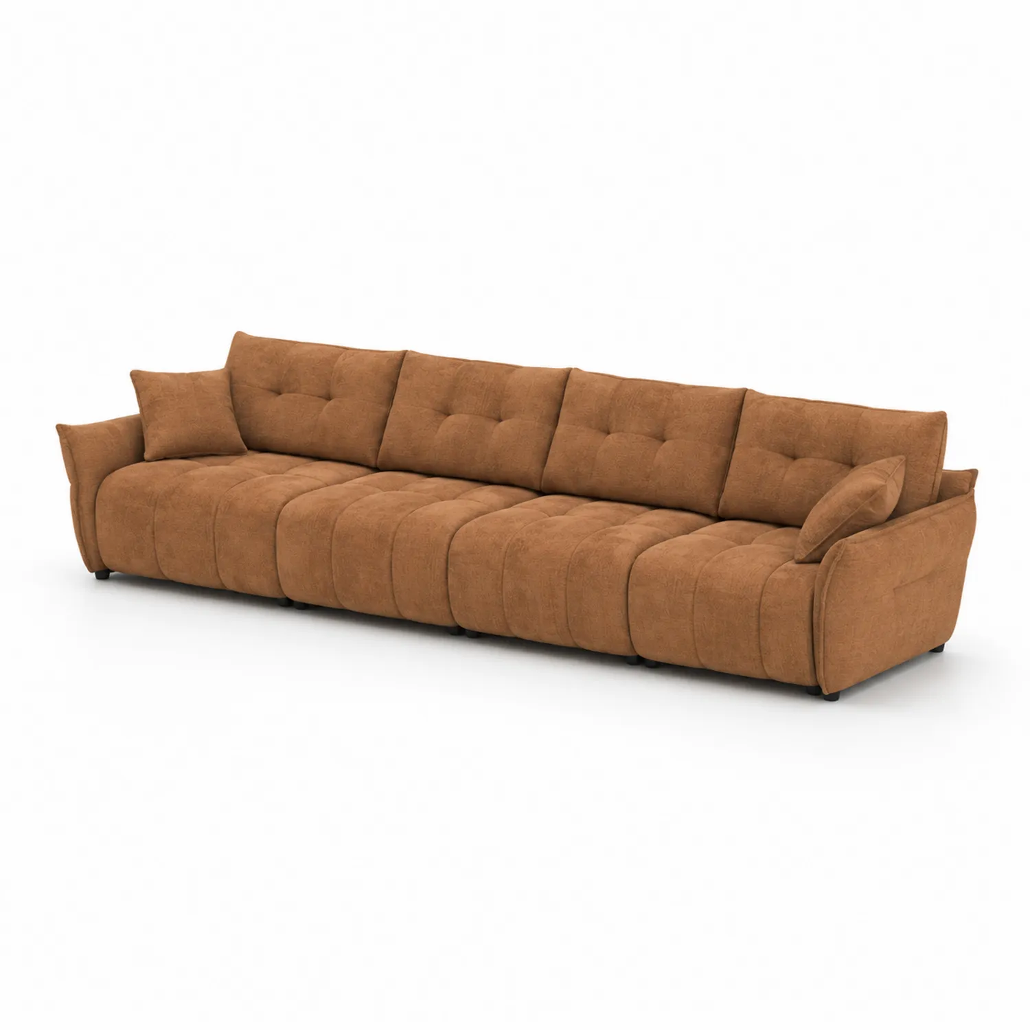 Modulares Sofa aus Mikrofaser Braun 350x100x80cm-Dorviorae