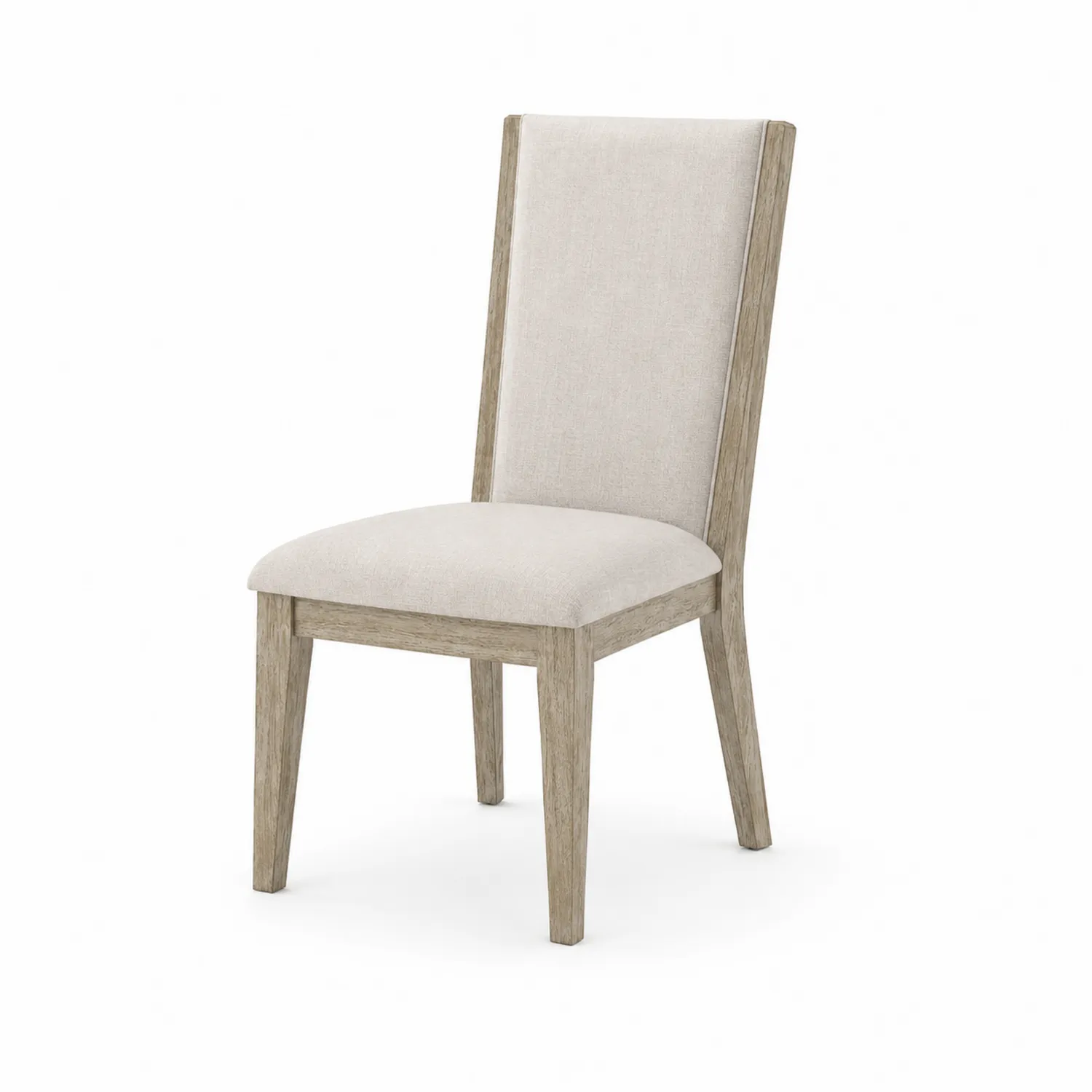 Esszimmerstuhl aus Holz mit Leinenstoff, Beige-Dorviorae