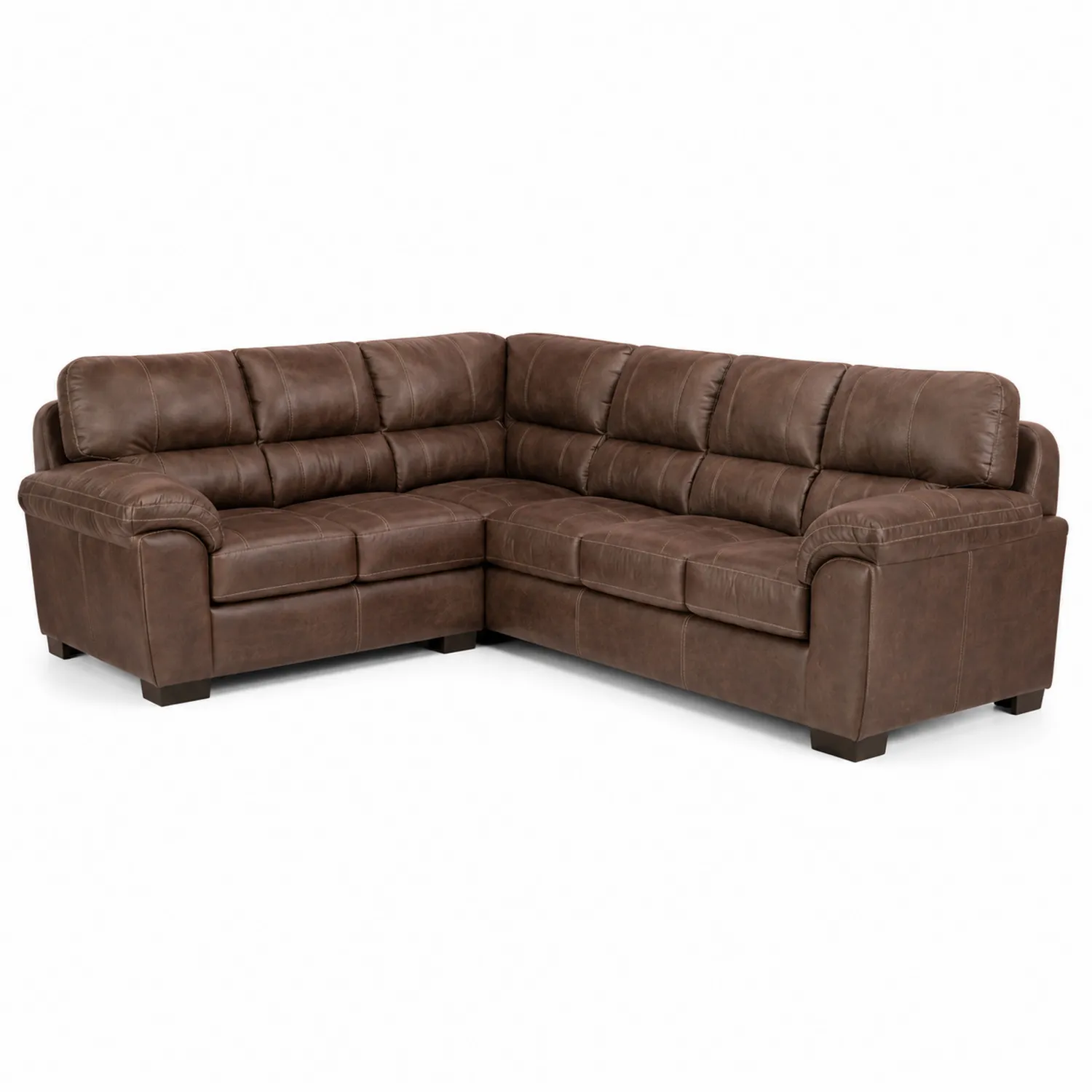 Ecksofa Lederoptik Braun L-Form 300x220x90cm-Dorviorae