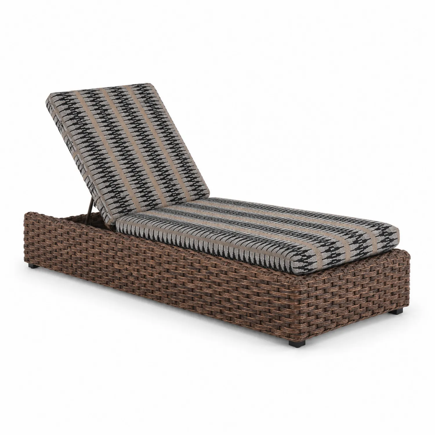 Outdoor-Liegestuhl aus Rattan mit Polyesterkissen-Dorviorae