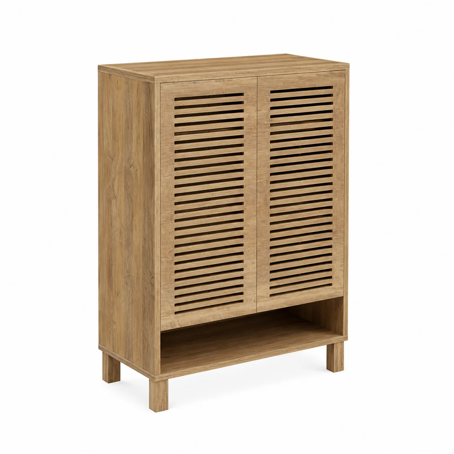 Schuhschrank aus MDF mit Eichefurnier 120cm x 80cm x 35cm-Dorviorae