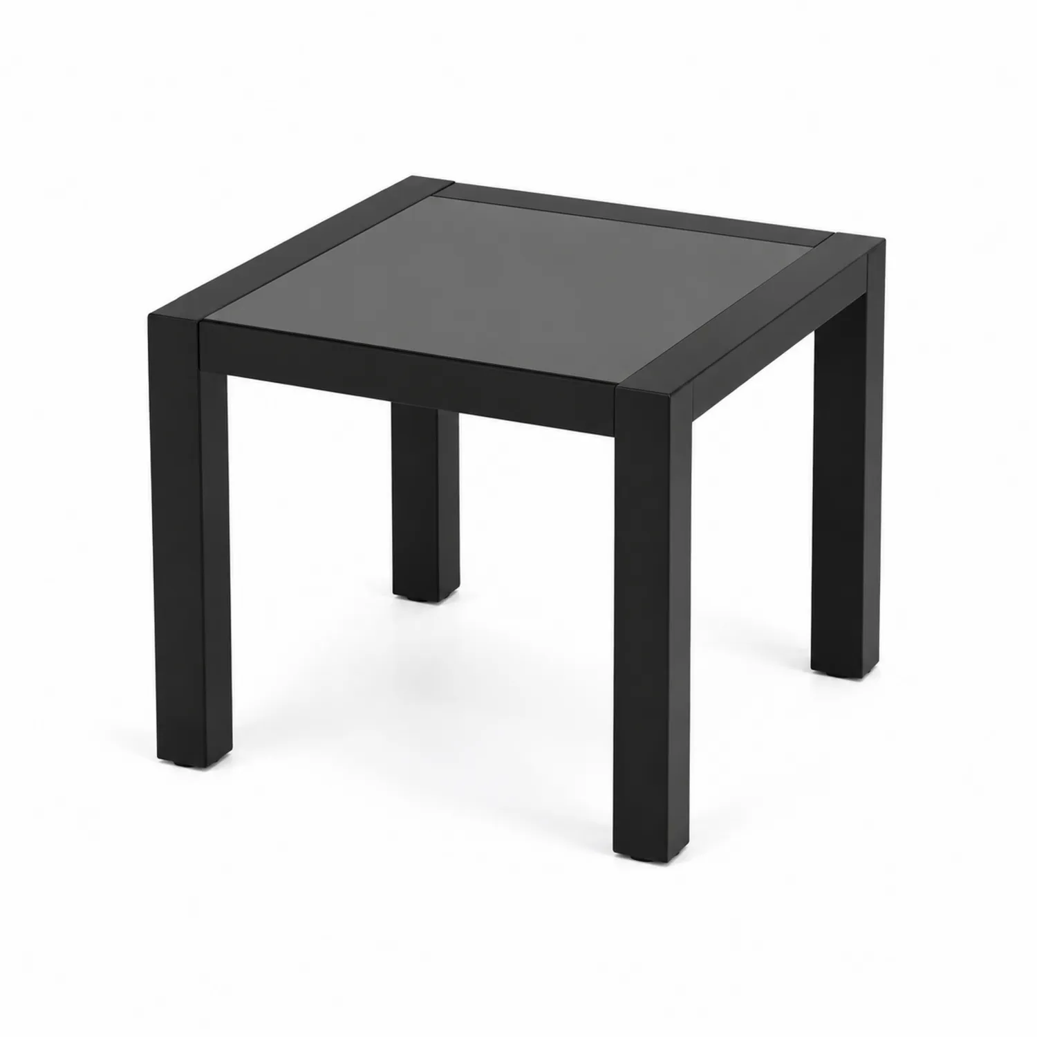 Beistelltisch 40x40x40 cm Sicherheitsglas Stahl Schwarz-Dorviorae