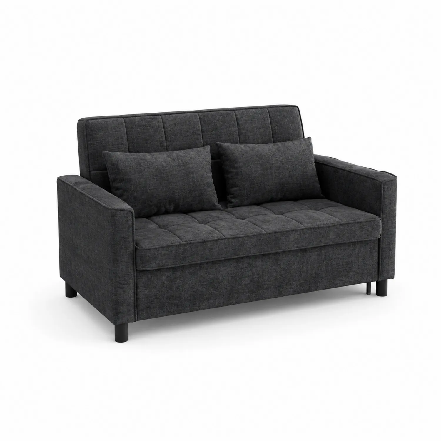 2-Sitzer Sofa rechteckig 140x75x80 cm Dunkelgrau Stoff Massivholz-Dorviorae
