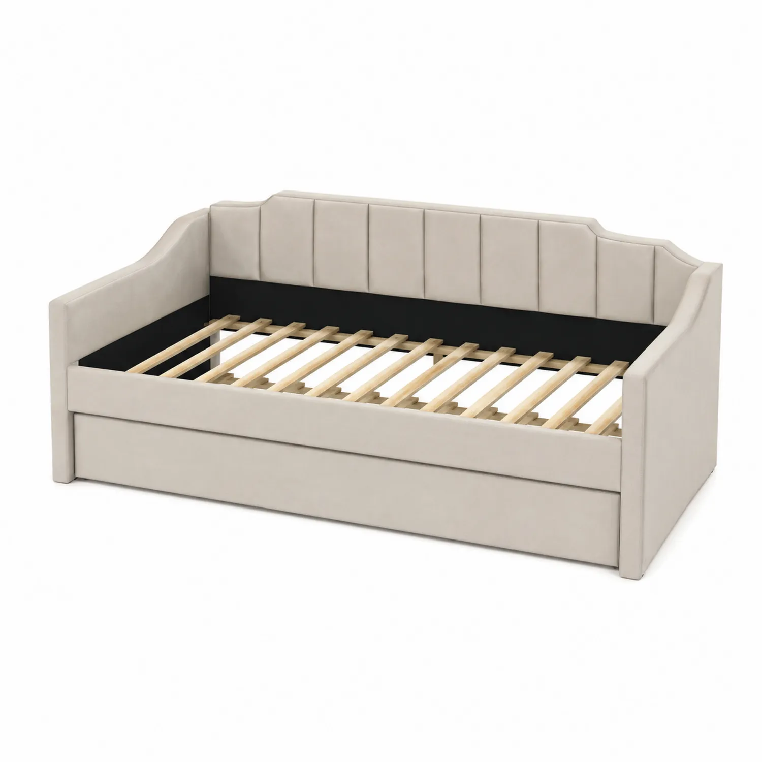 Tagesbett Stoff Holz 200x90cm Beige-Dorviorae