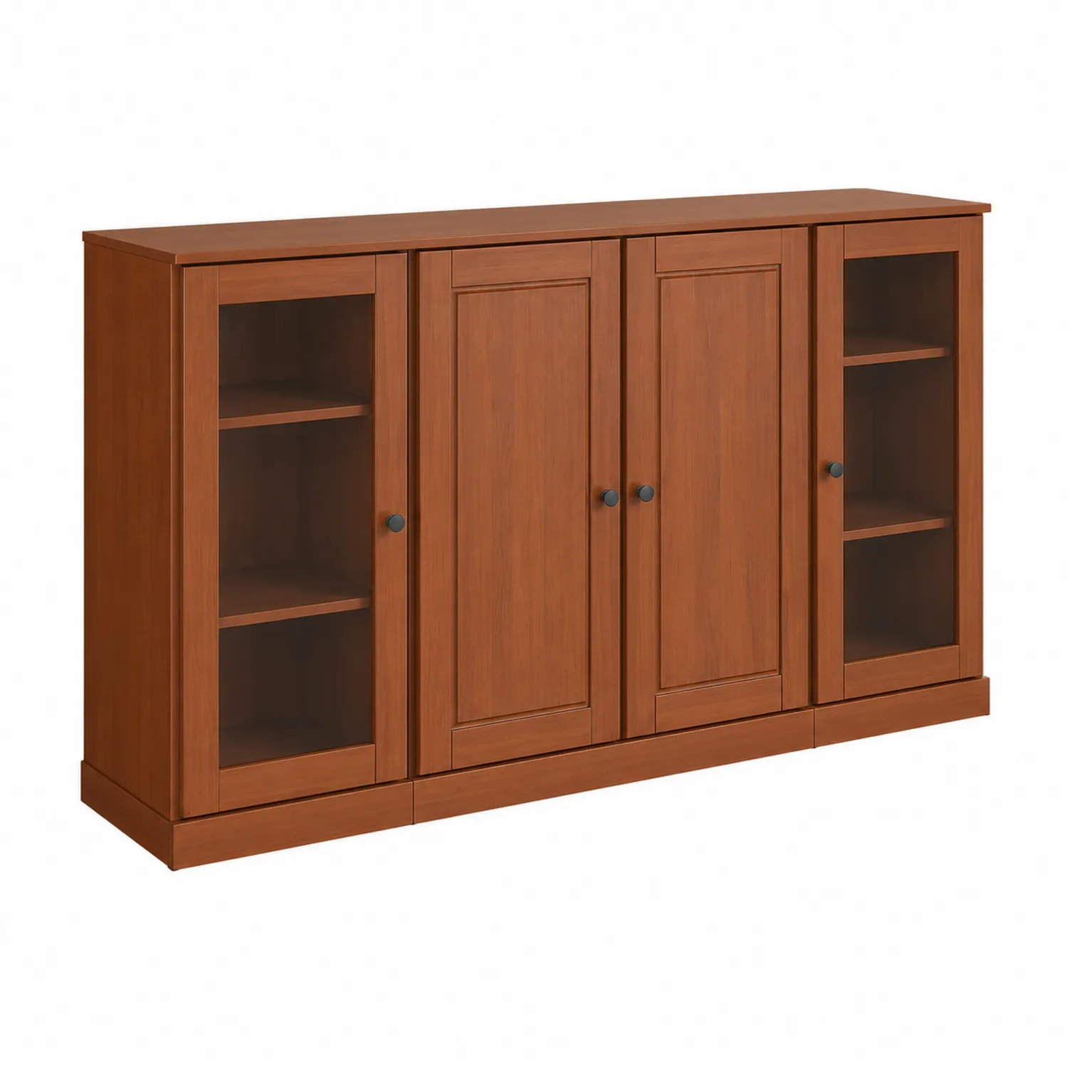 Buffetschrank aus Holz mit gehärtetem Glas, 200x40x120 cm, Braun-Dorviorae