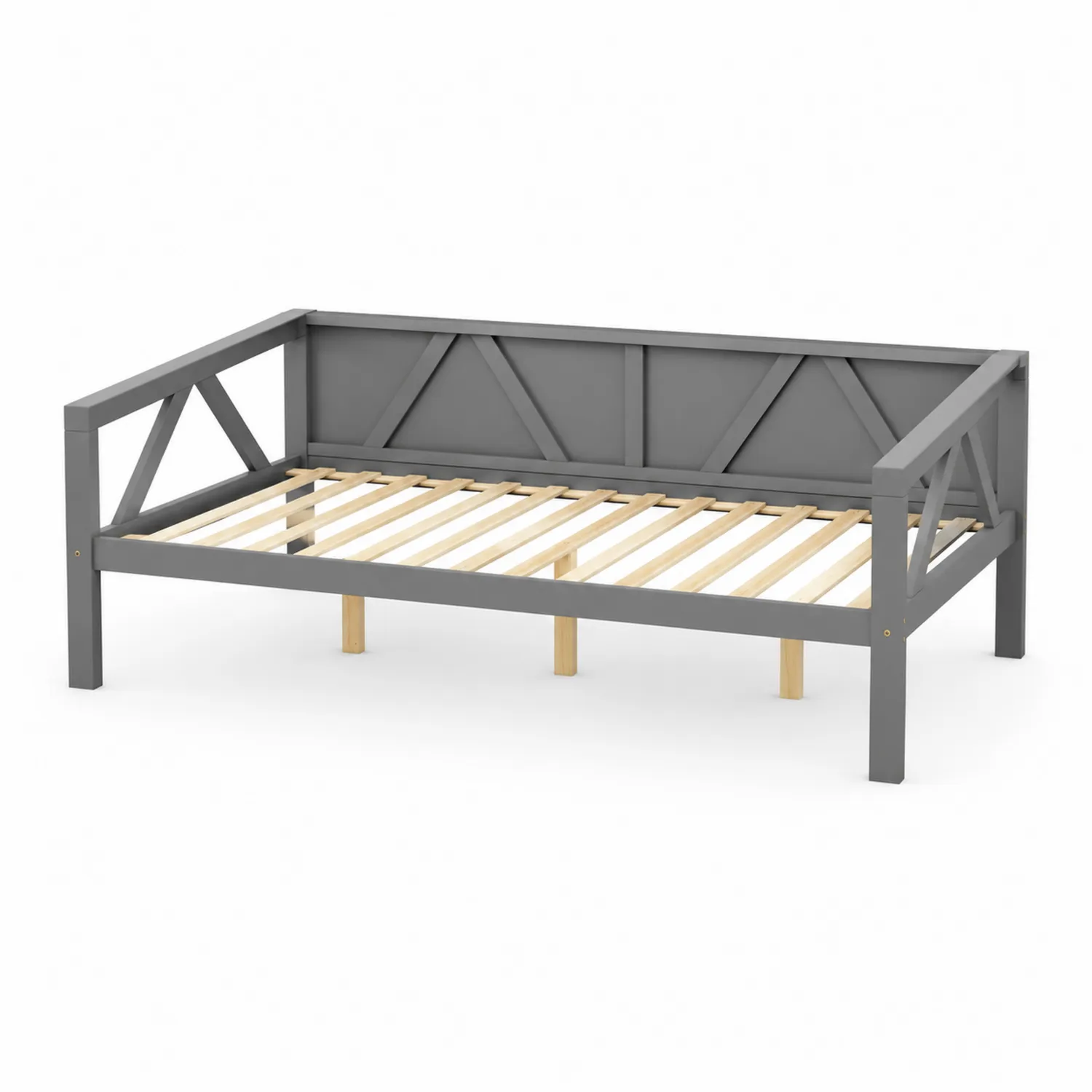 Holz Tagesbett Grau 200x90 cm-Dorviorae