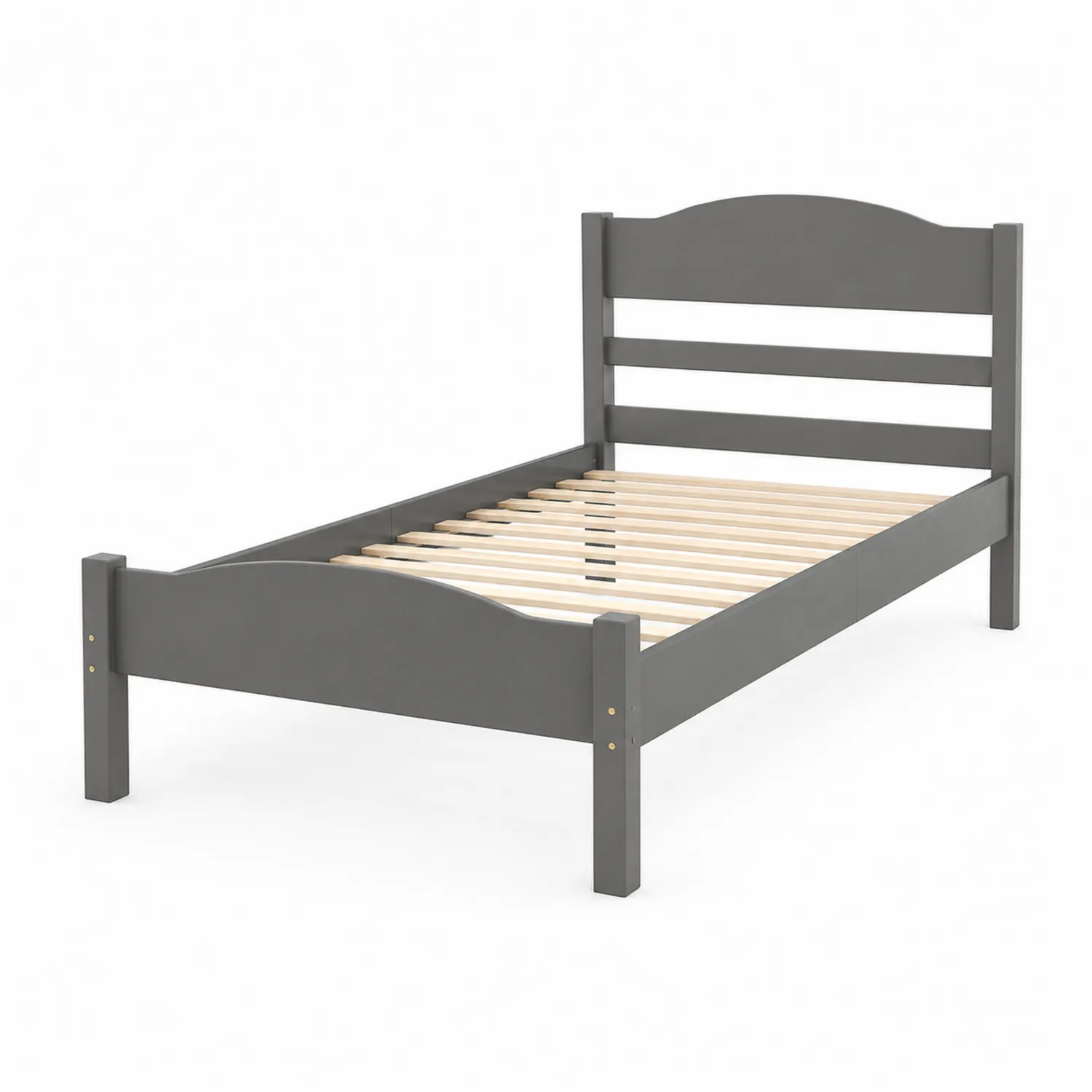Einzelbett Holz Grau 200x90 cm-Dorviorae