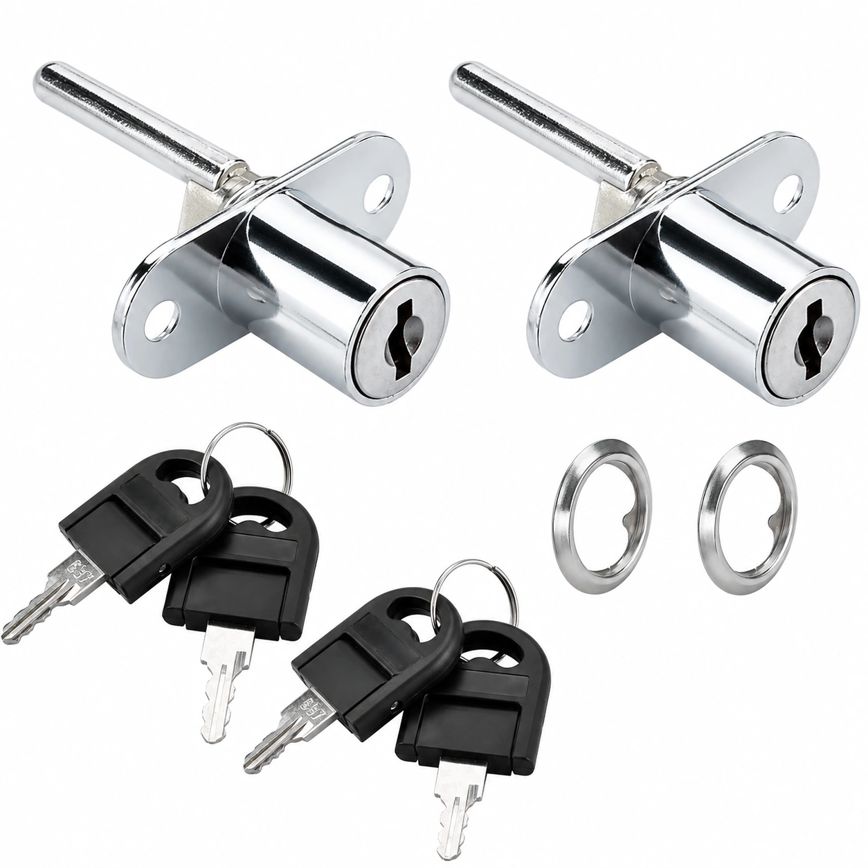 KBNIAN Schubladenschloss Set mit Schlussel fur Buromobel, 16 mm Schlusselloch, Silber-Woodzena