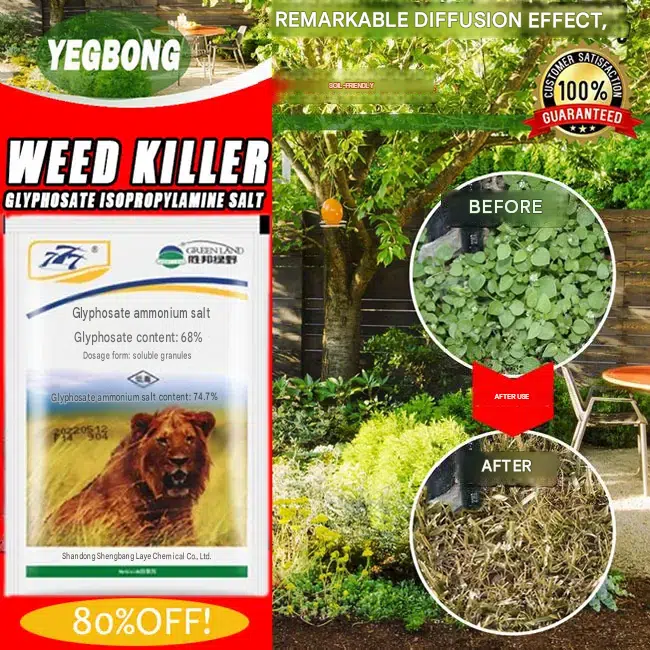 👍🌱Glyphosate (ammonium phosphate) kills and prevents all types of weeds, vines, and creepers.