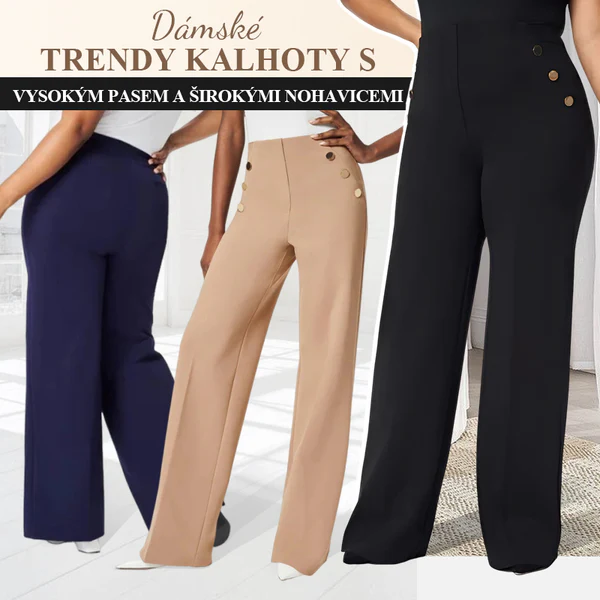 🔥 Dámske nohavice Plus Size s vysokým priehlavkom a širokými nohavicami