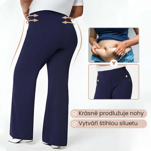 🔥 Dámske nohavice Plus Size s vysokým priehlavkom a širokými nohavicami