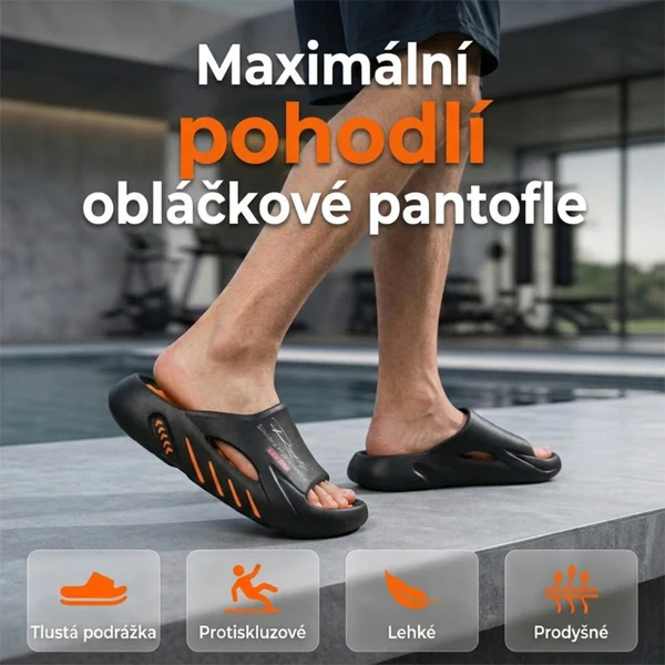 🔥 Protišmykové šľapky v tvare obláčika s hrubou podrážkou 🏖️🌊