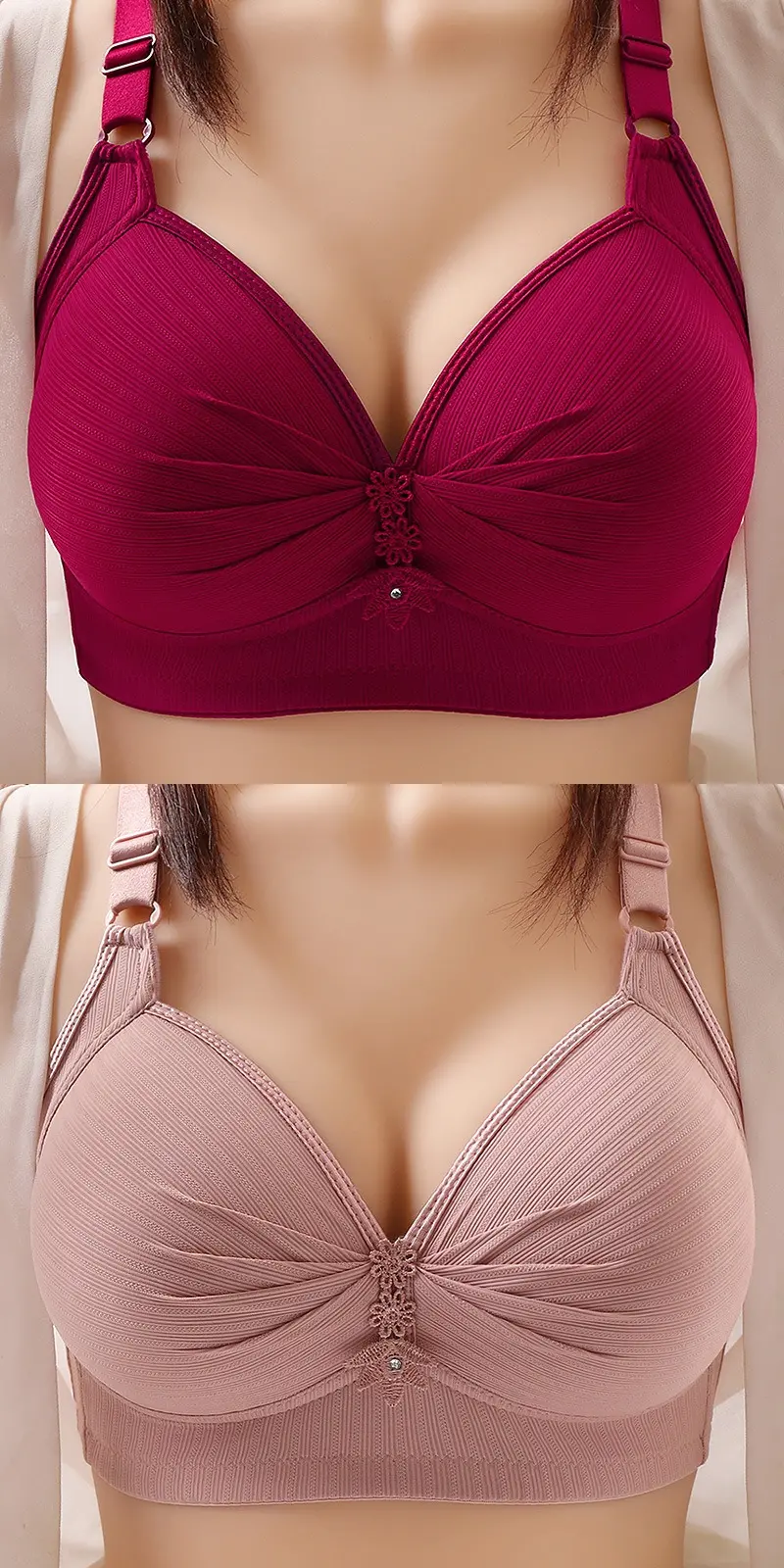 🔥【40kg-120kg】🥰🥰🥰【M-6XL】Sutien confortabil pentru lenjerie de corp de mărime mare