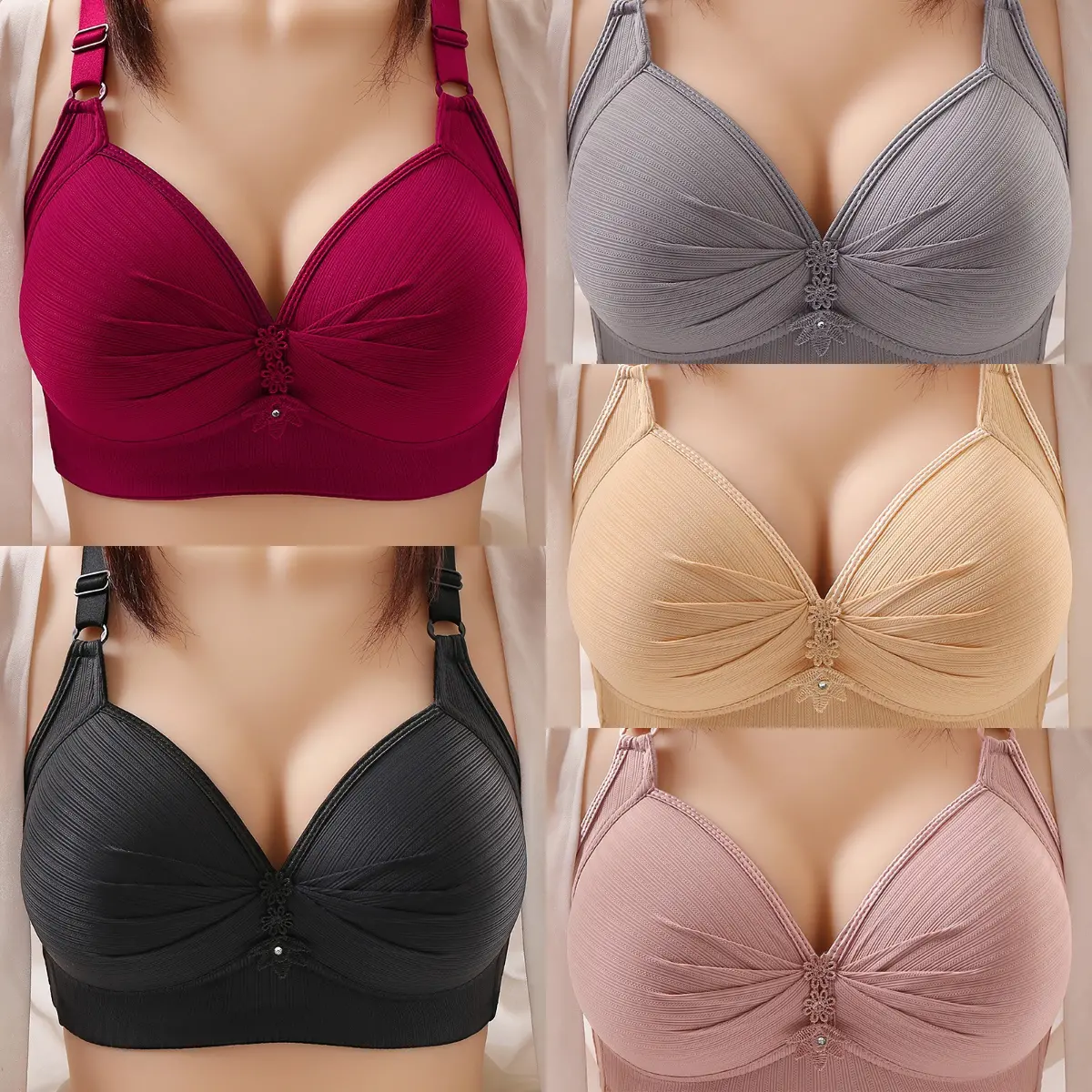 🔥【40kg-120kg】🥰🥰🥰【M-6XL】Sutien confortabil pentru lenjerie de corp de mărime mare