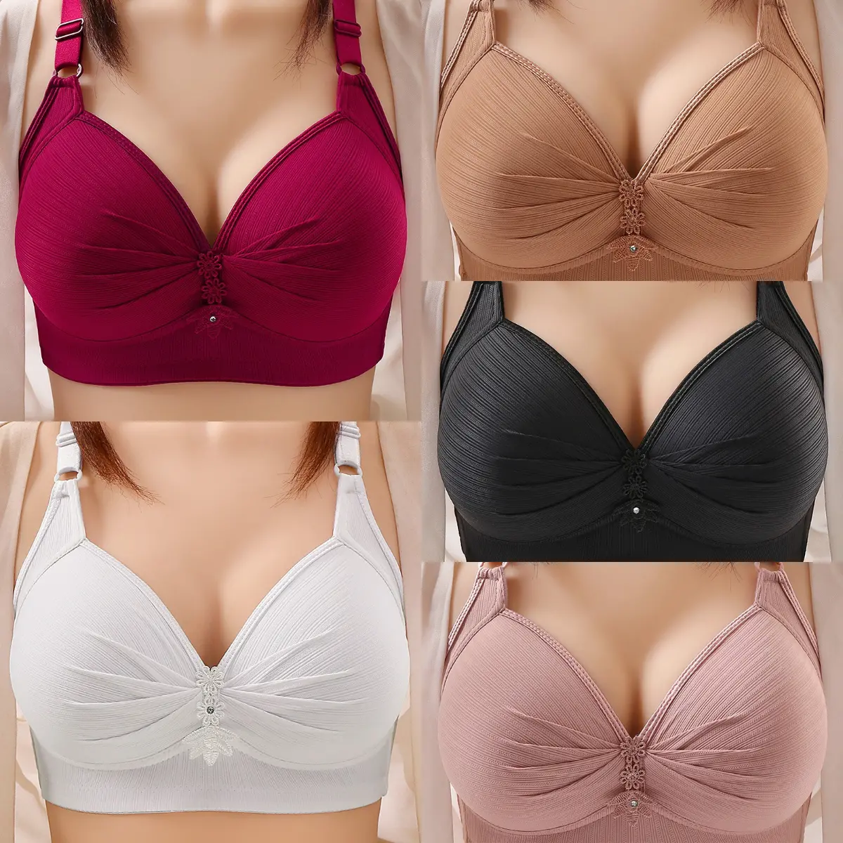 🔥【40kg-120kg】🥰🥰🥰【M-6XL】Sutien confortabil pentru lenjerie de corp de mărime mare