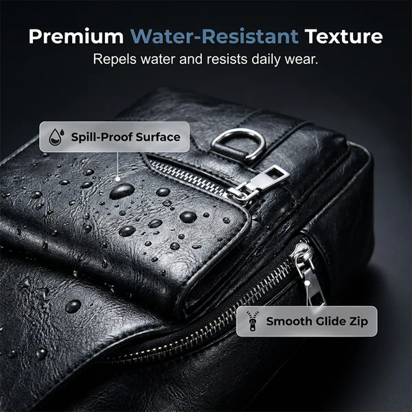 💯🎁Retro waterproof faux leather shoulder bag for men.