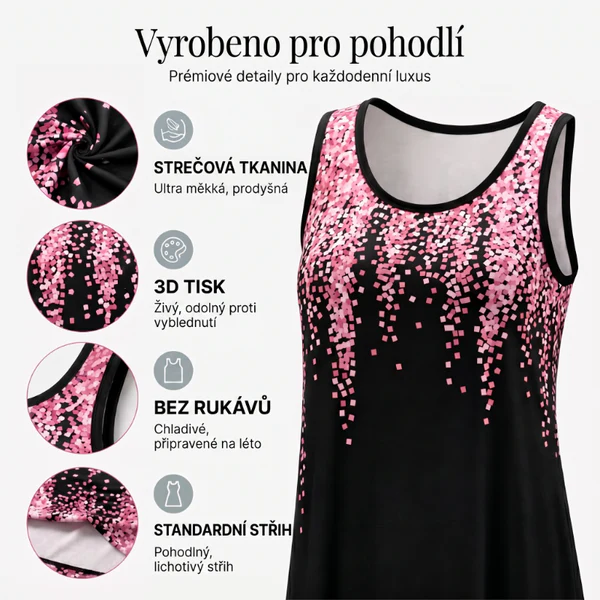 ✨Módne tlačené dámske šaty bez rukávov🦋