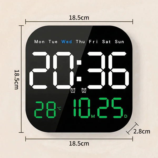 🕰️🛏️ Ceas digital potrivit atât pentru acasă, cât și pentru birou, cu reglare a luminozității/temperaturii.