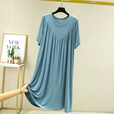 ⚡🔥🔥Rochie de pijama lentă, moale și confortabilă, cu mâneci scurte