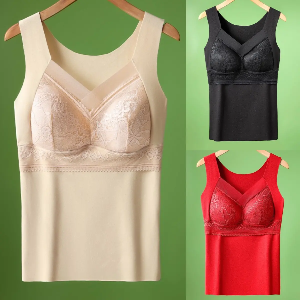 🔥【4 buc】❤️【40-100kg】Lenjerie de corp din dantelă din catifea de gâscă de toamnă și iarnă, spate frumos, adunarea sânilor accesorii, prevenirea căderii sânilor✅【Recomandarea medicului】