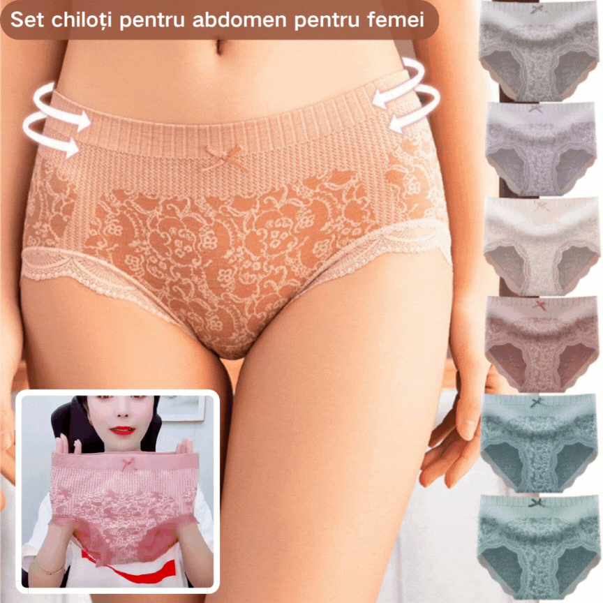 ✔🔥【8/16 bucăți】🔥Lenjerie intimă antibacteriană pentru femei, cu talie înaltă, care absoarbe umezeala