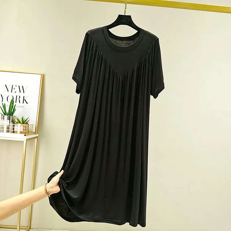 ⚡🔥🔥Rochie de pijama lentă, moale și confortabilă, cu mâneci scurte