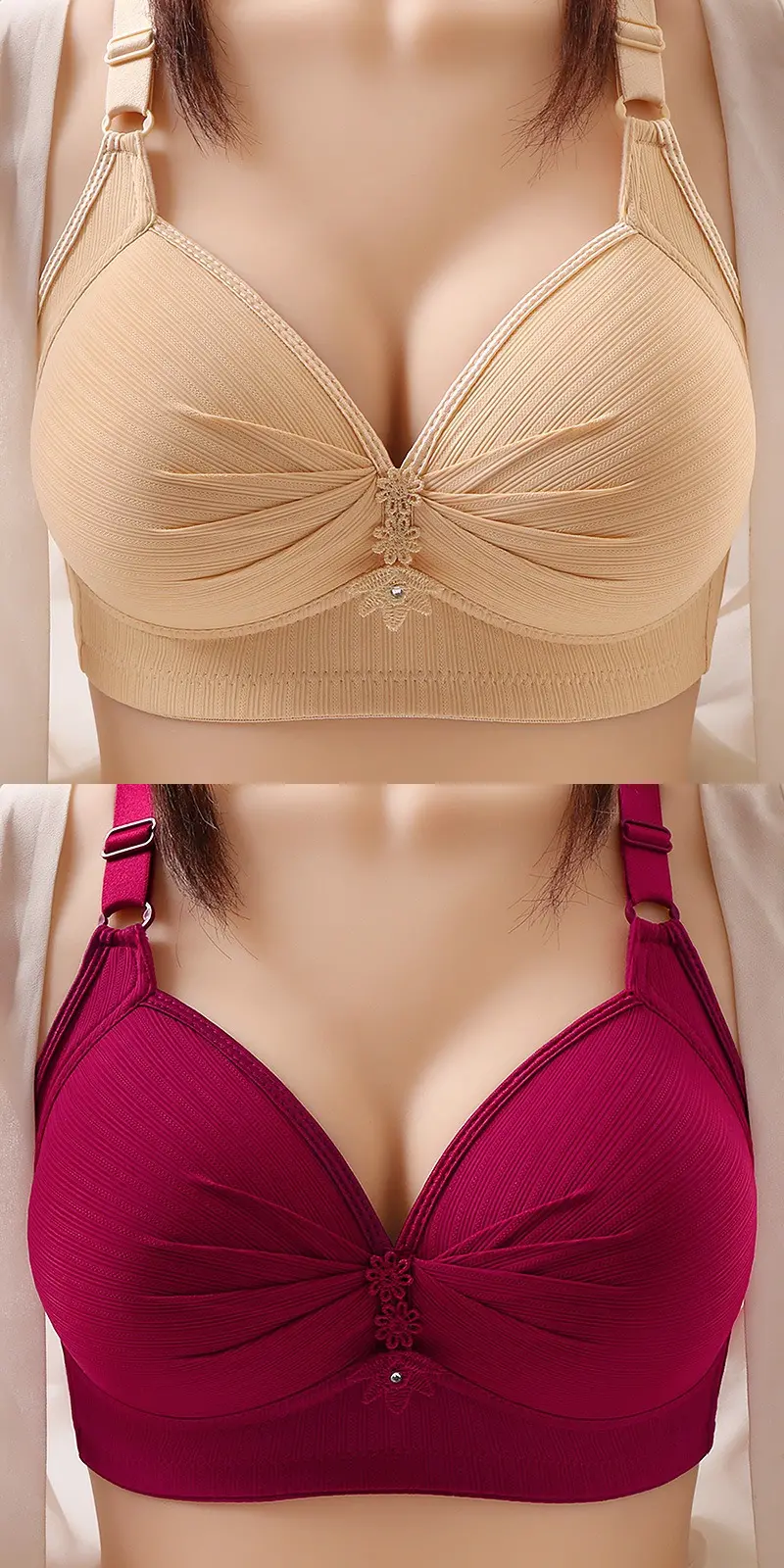 🔥【40kg-120kg】🥰🥰🥰【M-6XL】Sutien confortabil pentru lenjerie de corp de mărime mare