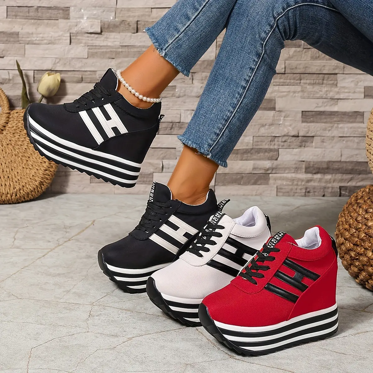 【35-41】2026 pantofi casual de pânză cu talpă groasă