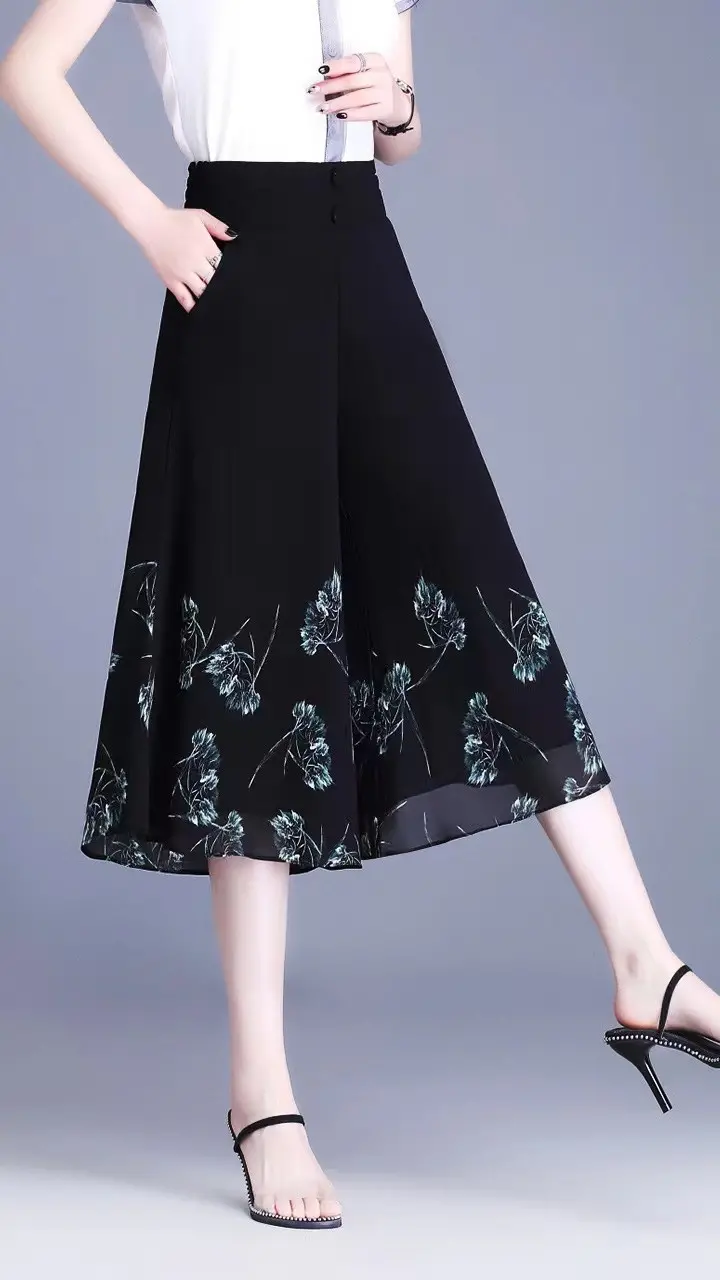 💃💥🔥2026 pantaloni pantaloni de vară noi de damă, din șifon subțire, tăiați casual, cu talie înaltă (40kg-90kg)