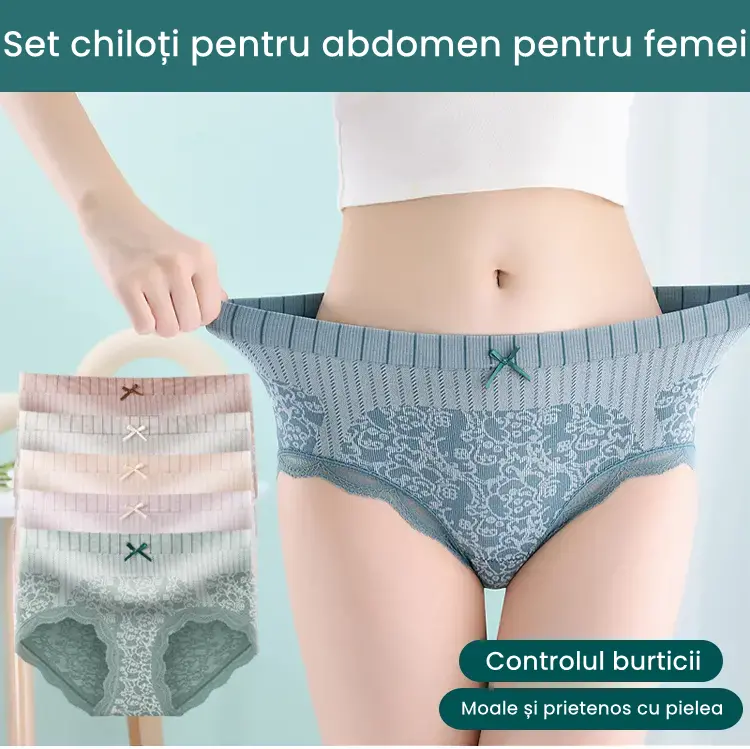 ✔🔥【8/16 bucăți】🔥Lenjerie intimă antibacteriană pentru femei, cu talie înaltă, care absoarbe umezeala