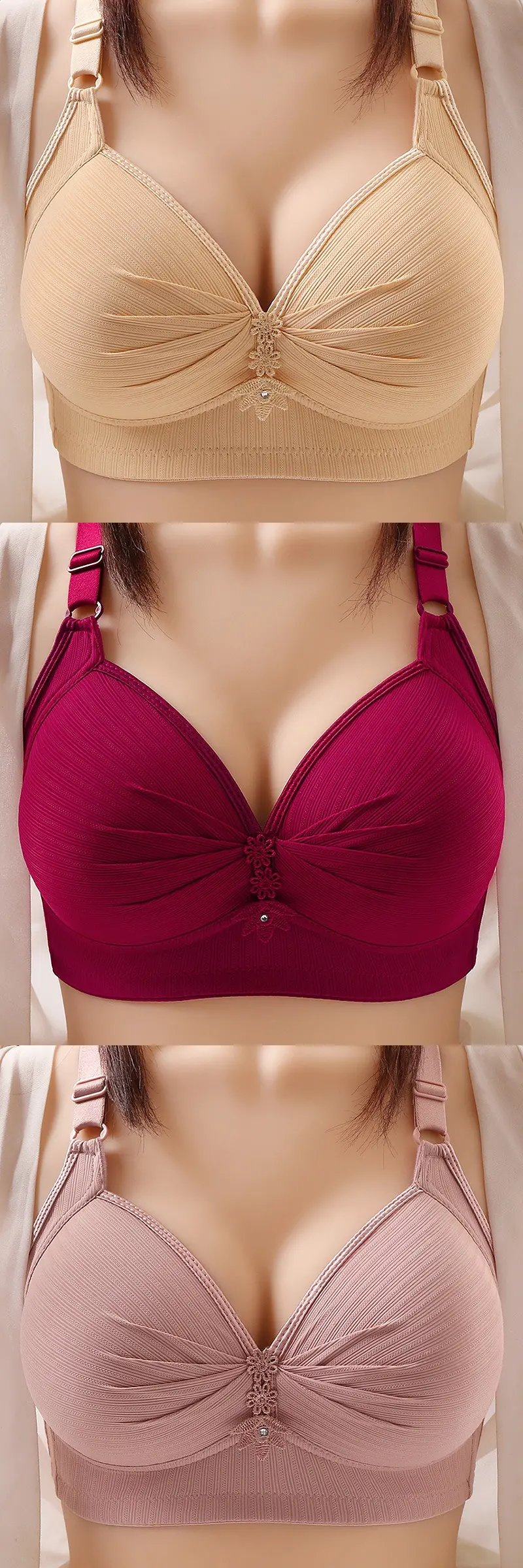 🔥【40kg-120kg】🥰🥰🥰【M-6XL】Sutien confortabil pentru lenjerie de corp de mărime mare