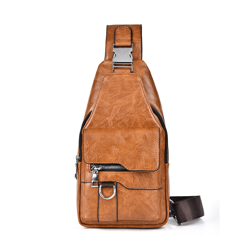 💯🎁Retro waterproof faux leather shoulder bag for men.