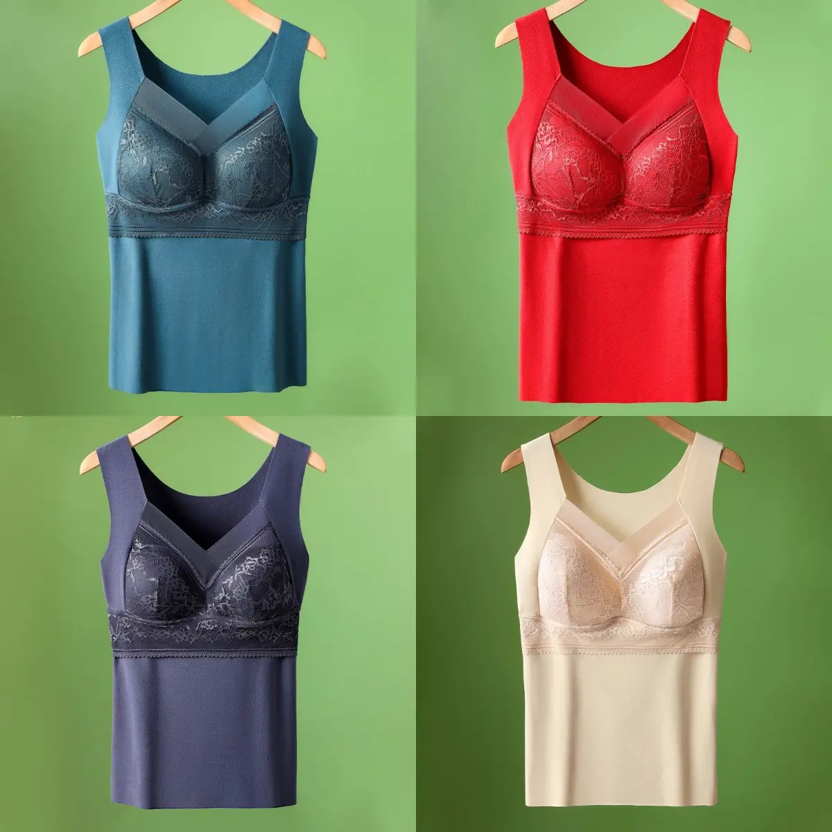 🔥【4 buc】❤️【40-100kg】Lenjerie de corp din dantelă din catifea de gâscă de toamnă și iarnă, spate frumos, adunarea sânilor accesorii, prevenirea căderii sânilor✅【Recomandarea medicului】