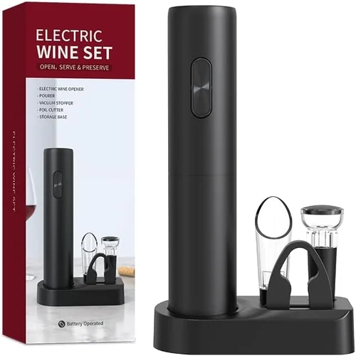 🍷 E set de deschizătoare electrice de vinuri -【Cadoul perfect pentru orice ocazie】 Un cadou minunat pentru orice iubitor de vin din viața ta