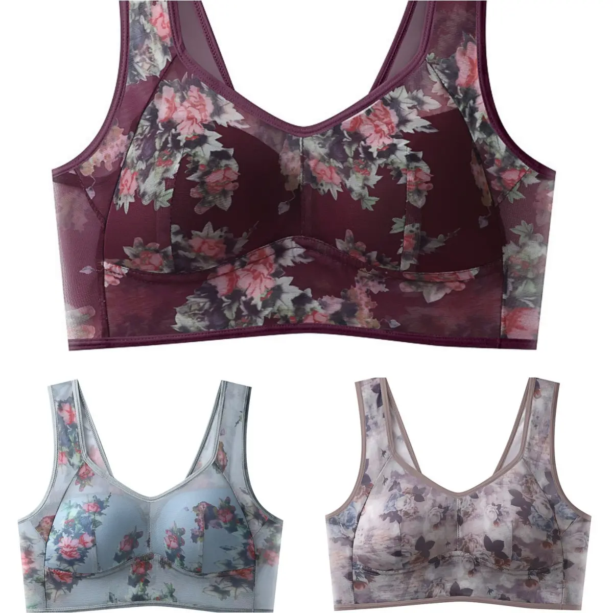 💥【Pachet de 6】[L-6XL]Sutien push-up de înaltă calitate, sutien din mătase rece și confortab