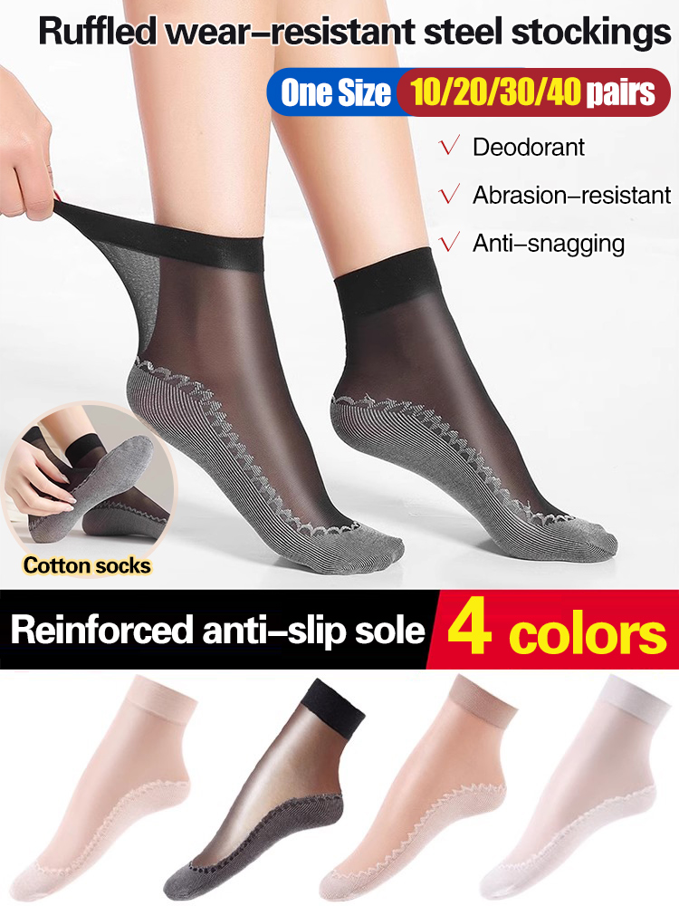 🔥【Ofertă pe timp limitat】30 perechi 139 lei🔥Ciorapi scurti cu talpa de bumbac cu volane, stil anti-alunecare