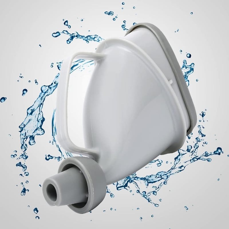 Urinal portabil unisex pentru situații de urgență în călătorii, cu pâlnie pentru utilizare în camping.