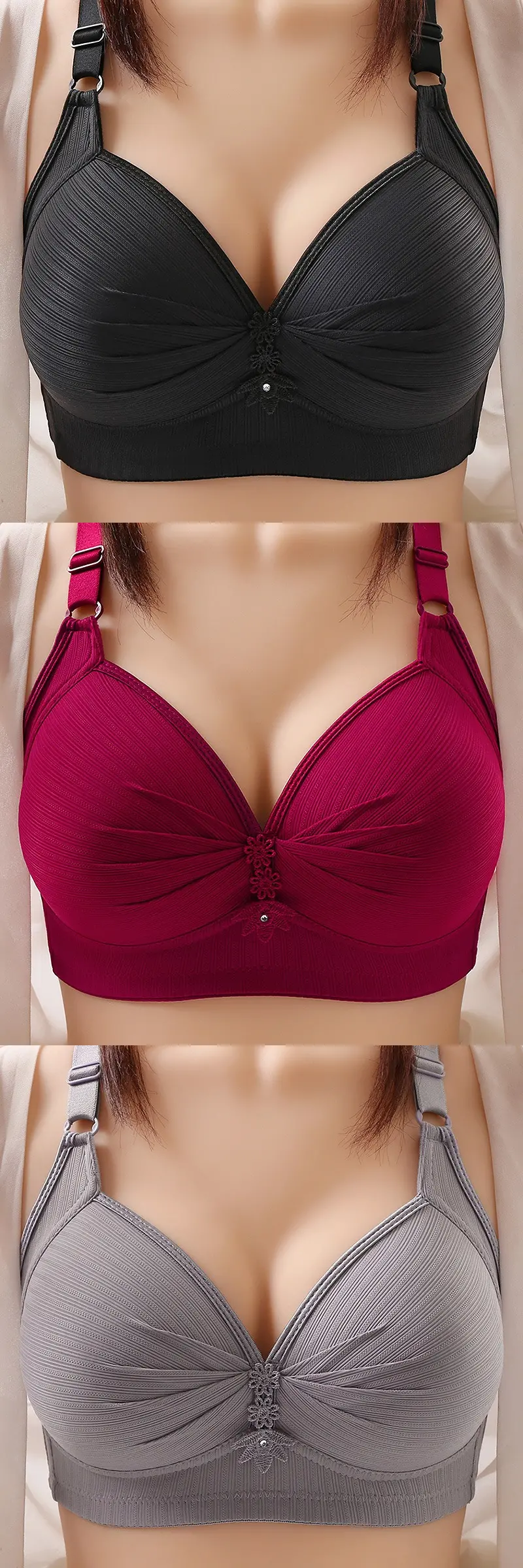 🔥【40kg-120kg】🥰🥰🥰【M-6XL】Sutien confortabil pentru lenjerie de corp de mărime mare