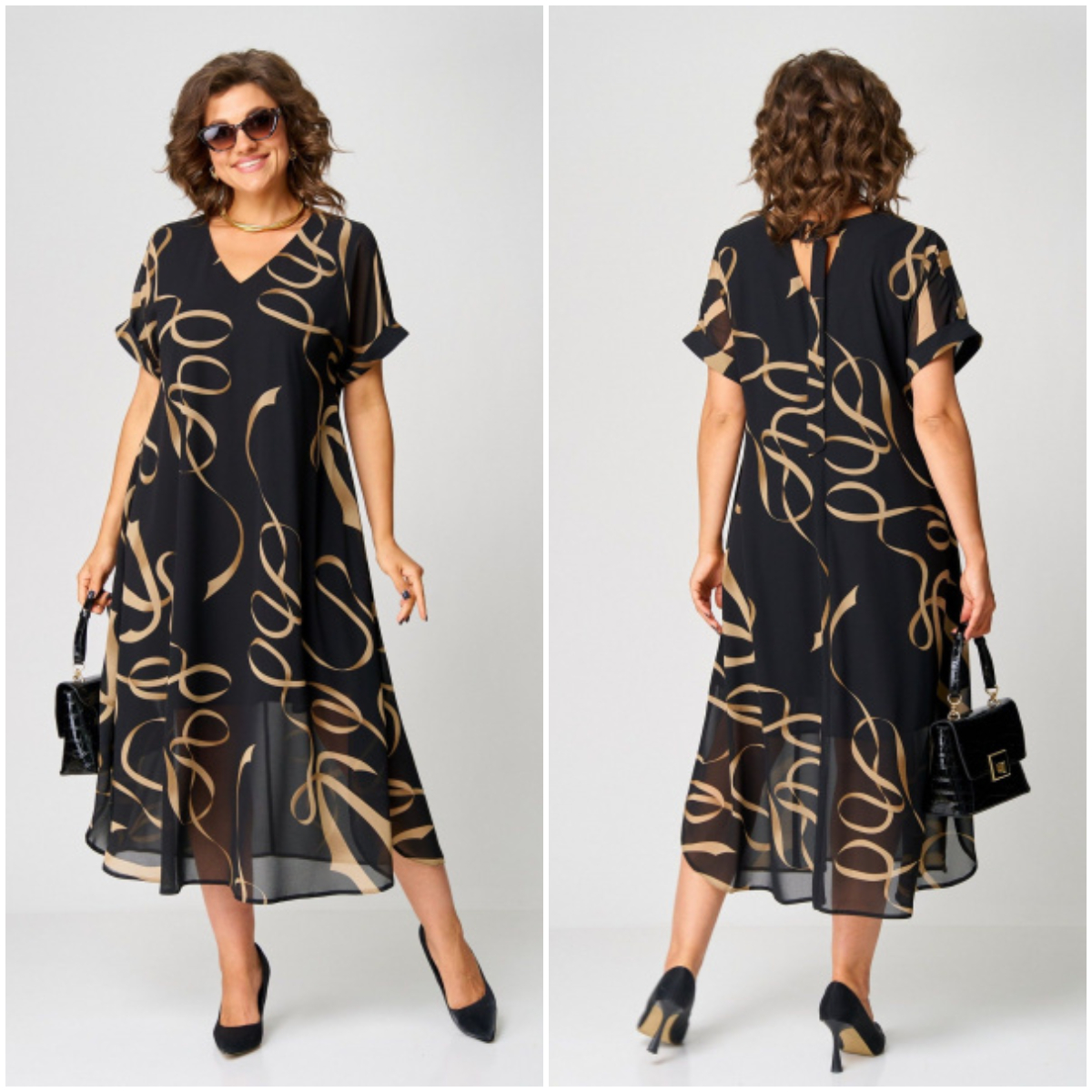😎💃Novo Produto de Verão💥【Tamanhos P-5XG】Vestido Plus Size Solto em Chiffon | Confortável e Respirável, Perfeito para o Verão